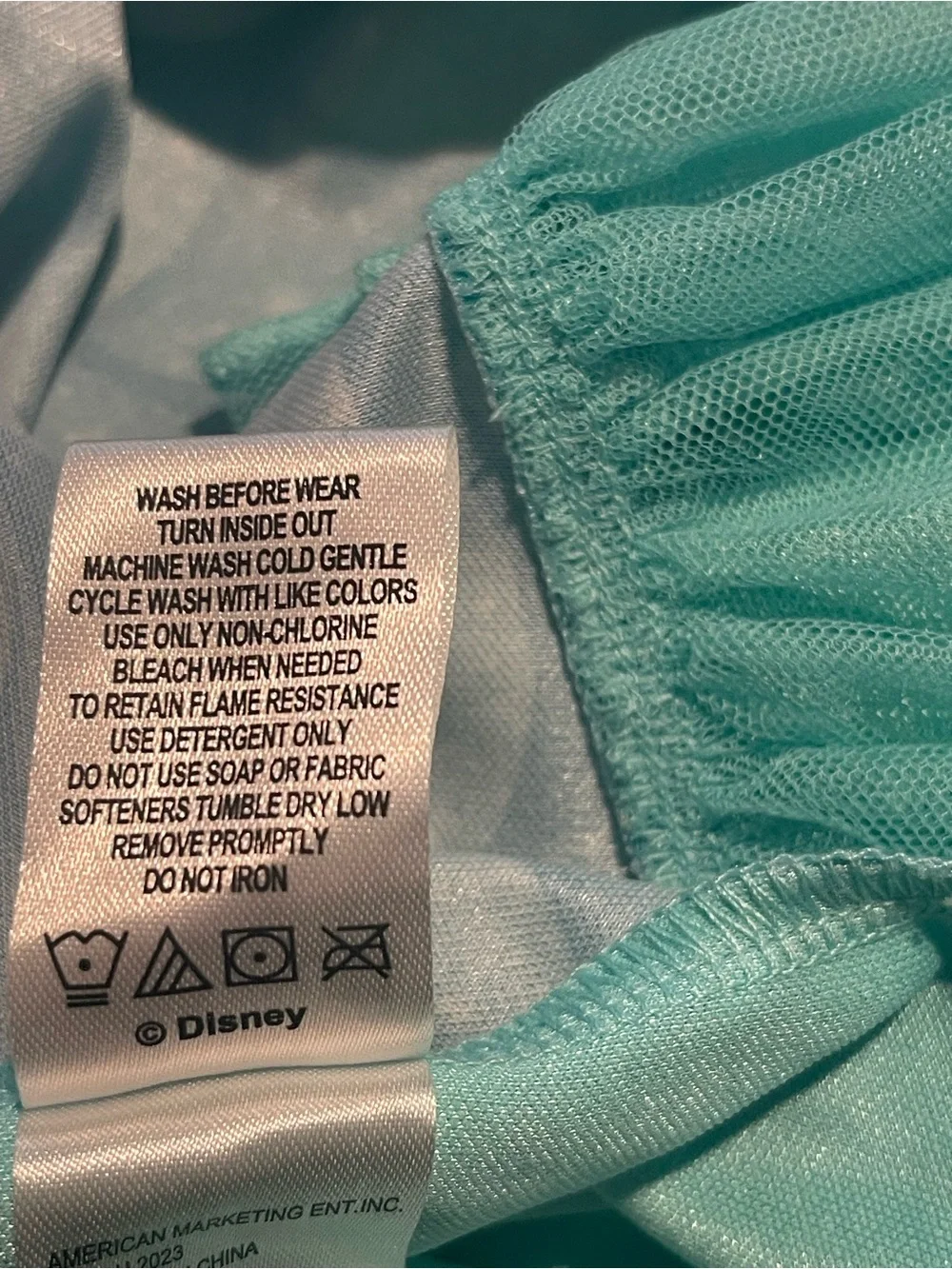 Aqua Mermaid Disney Ariel Nightgown with Ruffle Hem Girls S (6-6X) - Picture 10 of 10